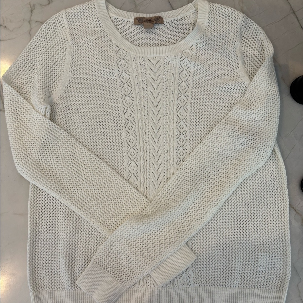 Elegant White Knit Sweater Nine West NWT